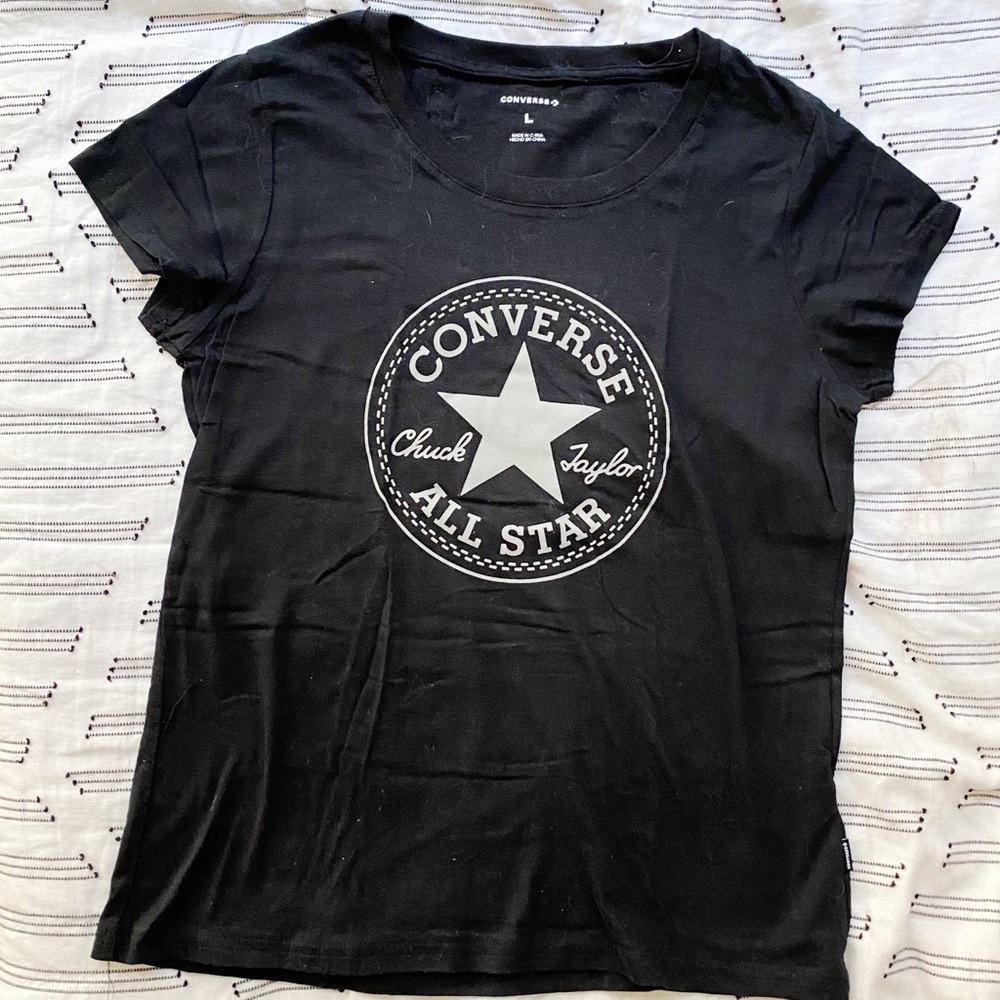 converse black t shirt